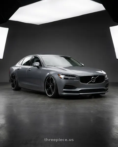2020 Volvo S90 with Motegi MR116 FS5 5X108/5X114.3 18X8 +45 GLOSS BLACK MACHINED FLANGE wheels