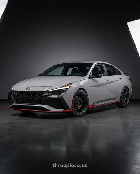 2022 Hyundai Elantra N with Konig Dekagram 5x114.3 18x8.5+35 Semi-Matte Black wheels