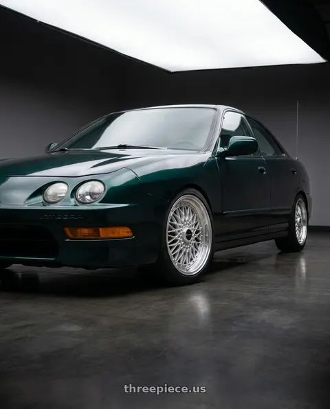 1999 Acura Integra with Vors VR3 4x100/4x114.3 15x8 +32 Silver Machine Lip Chrome Rivet wheels