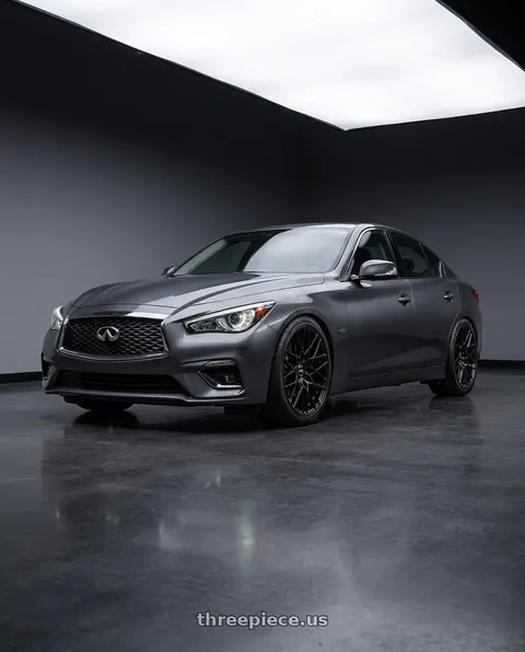 2021 INFINITI Q50 with American Racing AR927 BARRAGE 5X114.3 20X9 +35 SATIN BLACK wheels