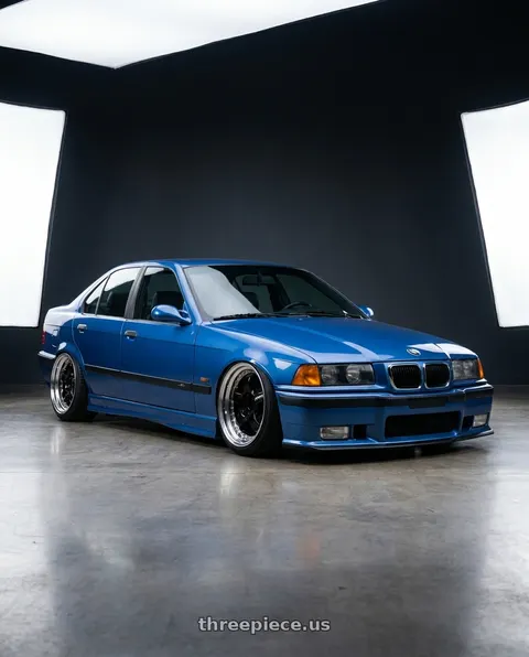 1995 BMW M3 with Work Meister S1 3P 5x100 18x8.5+16 A Disk Black wheels