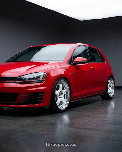 2017 Volkswagen GTI with Work Meister S1 3P 5x112 18x8.5+35 L Disk White wheels