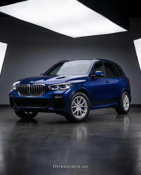 2026 BMW X5 with TOUREN TF01 3501 5x112 22x10.5 +45 GLOSS SILVER BRUSHED wheels