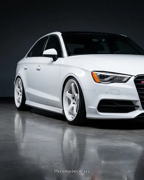2017 Audi S3 with Advan Racing GT PV 5x112 19x10.0 +30 RACING WHITE wheels