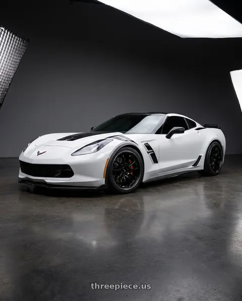 2019 Chevrolet Corvette Grand Sport with Work Emotion Zr10 5x120 19x10.5 +30 Black Diamond Lip Cut wheels