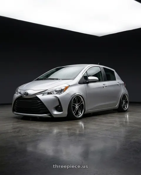 2020 Toyota Yaris with XIX Wheels XIX 15 5x114.3 20x10 +40 Gloss Black Machined with Stainless Steel Lip wheels