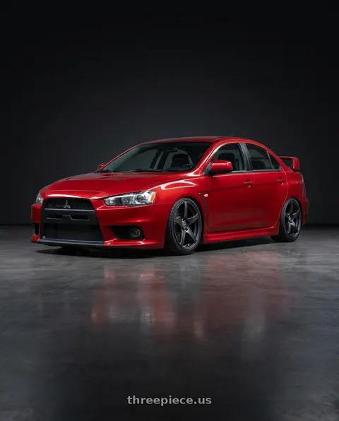 2012 Mitsubishi Lancer with Forgestar CF5 5x114.3 18x9 +35 Satin Black wheels