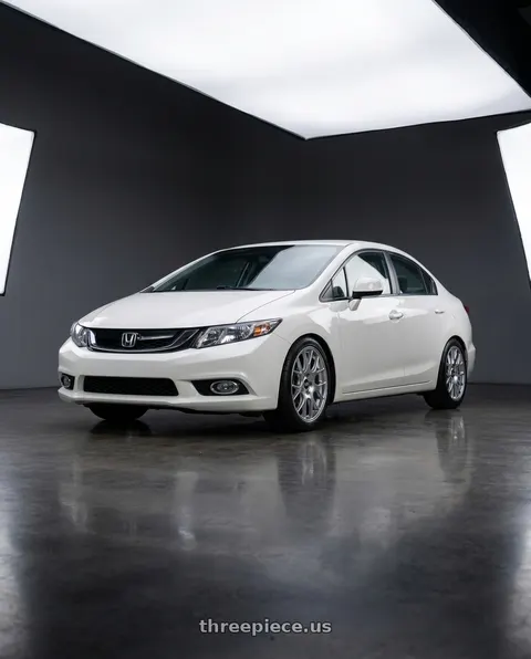 2012 Honda Civic with BBS CH-R 5x112 18x8.5 +38 Brilliant Silver Polished Rim Protector wheels