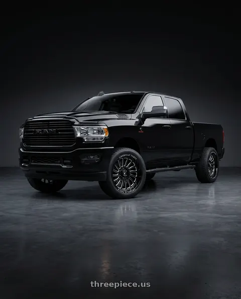2022 Ram 2500 with American Force AC004 Vulcan 6X139.7 20X10 -18 GLOSS BLACK MILLED wheels