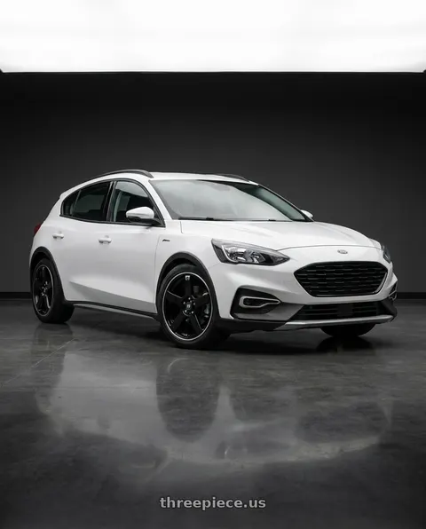 2023 Ford Focus Active White with Motegi MR116 FS5 5X114.3/5X120 18X8 +45 GLOSS BLACK MACHINED FLANGE wheels