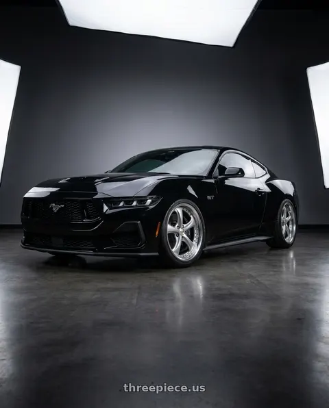 2024 Ford Mustang GT with Work Wheels VS-KF 5x114.3 18x9+33 Light Grey Silver R Disk FULL REVERSE wheels