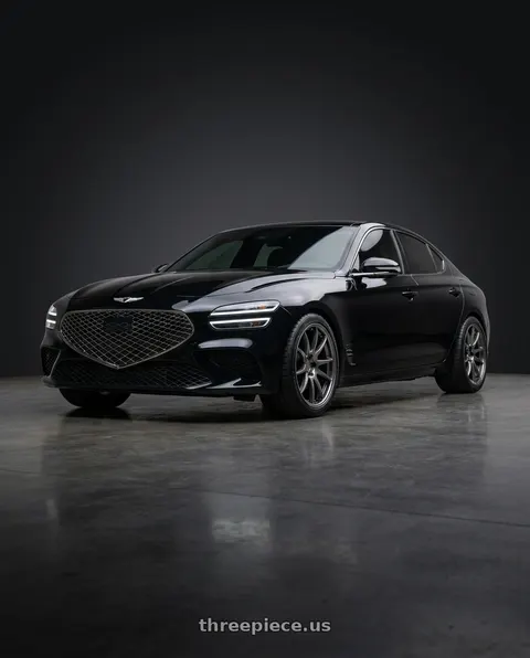 2023 Genesis G70 with Aodhan DS02 5x114.3 19x8.5+35 Hyper Black wheels