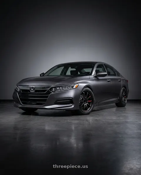 2019 Honda Accord LX with Volk Racing CE28 Club Racer II 5x114.3 18x8.5+35 Black Edition wheels