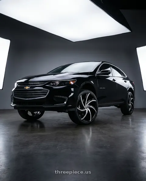 2017 Chevrolet Malibu with MASSIV 920 5X115/5X120 20x8.5 +15 BLACK WITH CHROME INSERT wheels