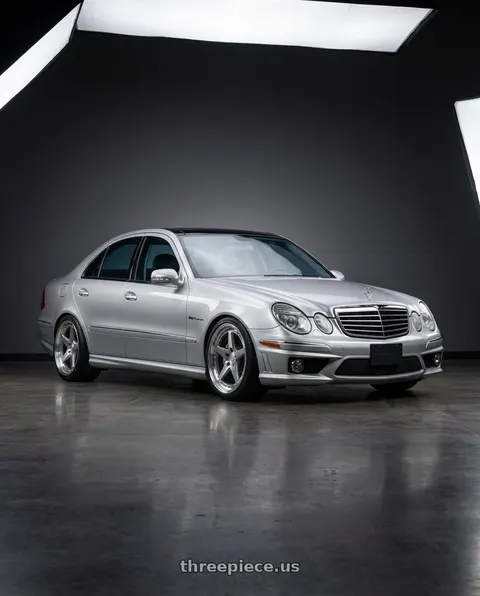 2006 Mercedes-Benz E55 AMG with Aodhan DS05 5x114.3 19x9.5 +30 Silver W/machined Face wheels