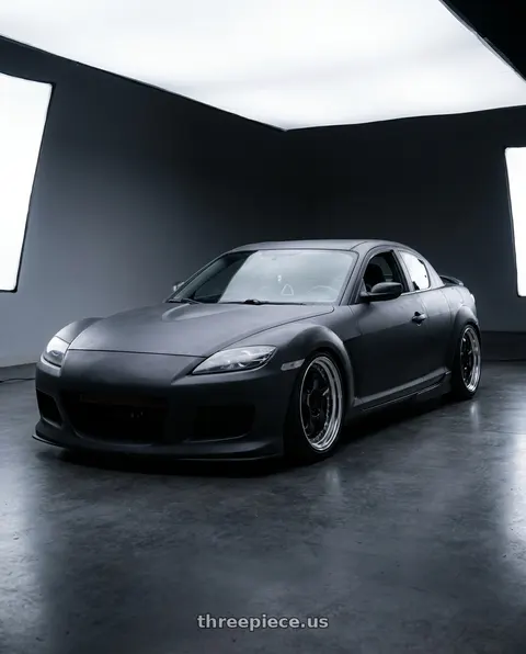 2004 Mazda RX-8 with Work Meister S1 3P 5x114.3 18x7.5+35 L Disk Black wheels