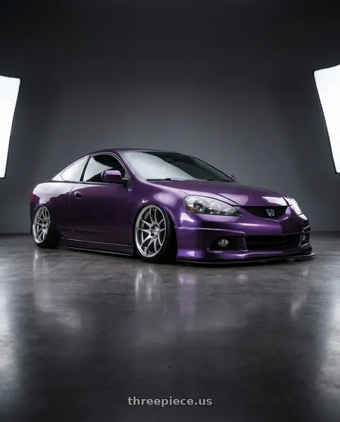 2006 Acura RSX Type-S with Work Cr 2P 5x114.3 18x9.5 +18 GT Silver wheels