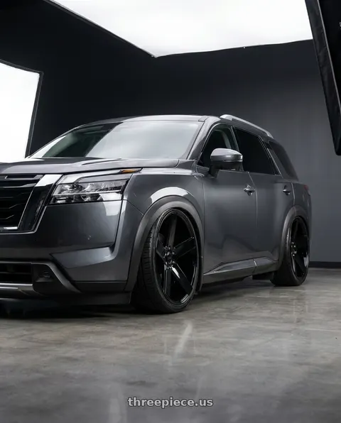 2025 Nissan Pathfinder with DUB 1PC S216 BALLER 5X114.3 22X8.5 +38 GLOSS BLACK wheels
