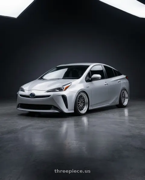 2019 Toyota Prius with Work Vs-Xv 5x100 18x7.5+34 A Disk Brilliant Silver Black wheels