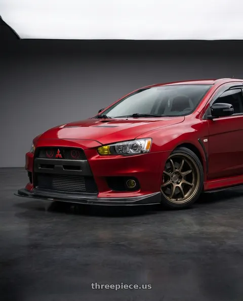 2015 Mitsubishi Lancer with Work Emotion D9r 5x114.3 18x8.5 +32 Matte Bronze wheels