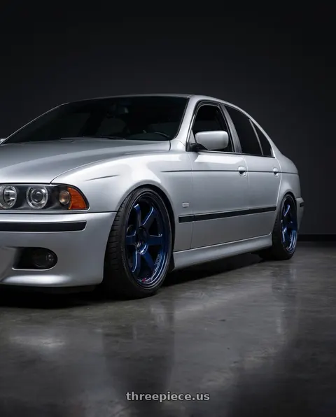 1998 BMW M5 with Volk Racing TE37SL 5x120 18x9.5 +22 MAG BLUE wheels