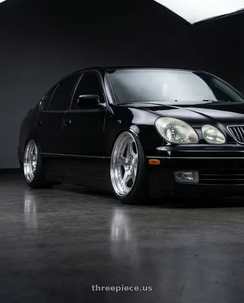 2004 Lexus GS300 with Aodhan AH01 5x114.3 18x9.5+30 Silver w/Machined Face wheels
