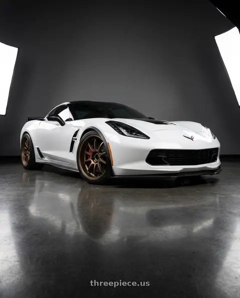 2019 Chevrolet Corvette Grand Sport with Work Emotion D9r 5x120 19x10.5 +30 Matte Bronze wheels