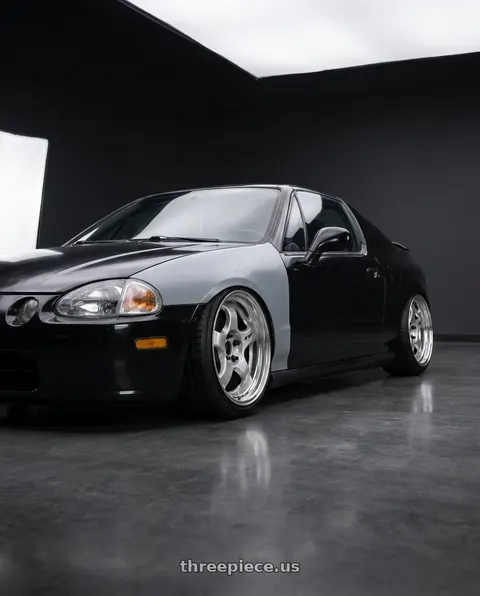 1993 Honda Civic del Sol with Work Meister S1 2P 4x100 15x8+38 O Disk Silver wheels