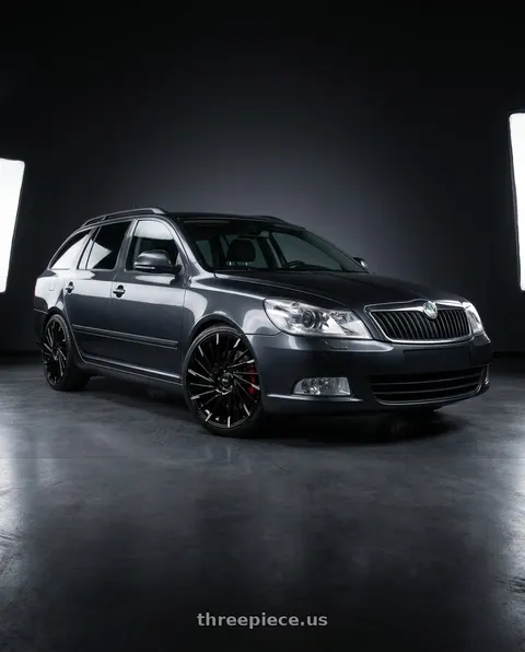 2009 Skoda Octavia with ECLIPSE 105 5X120 20x8.5 +38 GLOSS BLACK MILLED TIPS wheels