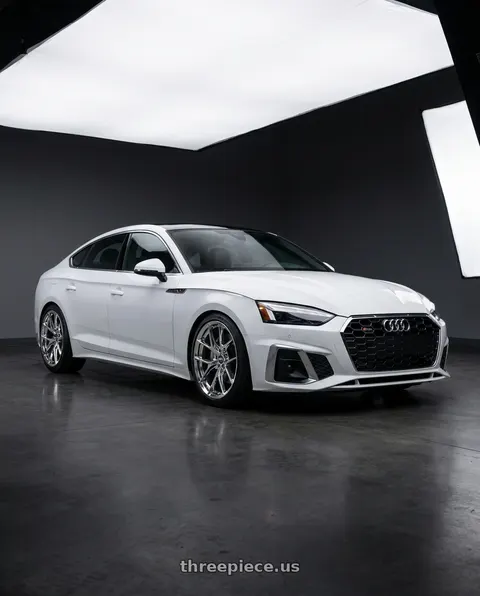 2023 Audi a5 s line with ESR Wheels RF2 5x112 19x9.5 +35 Vacuum Chrome wheels
