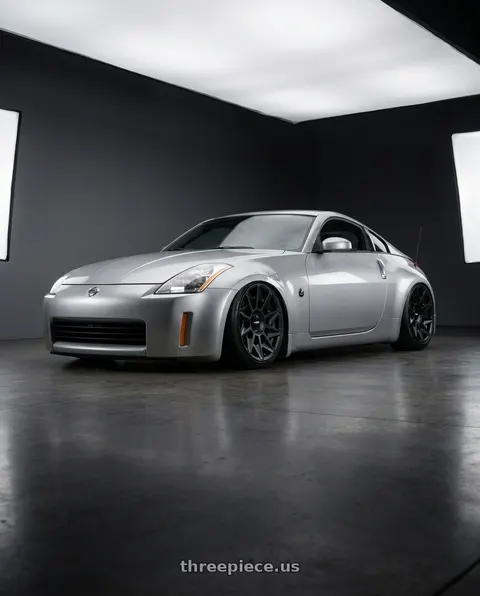 2004 Nissan 350Z with Rotiform 1PC R129 CVT 5X100/5X112 19X8.5 +45 MATTE BLACK wheels