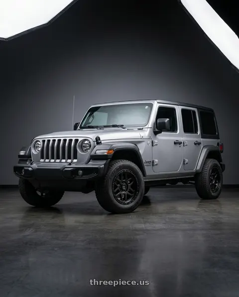 2021 Jeep Wrangler Sport with KMC KM544 MESA 5X127 17X9 +18 SATIN BLACK WITH GLOSS BLACK LIP wheels