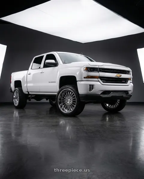 2017 Chevrolet Silverado 1500 with Strada Spina 5x114.3/5x127 22x8.5 +40 Chrome wheels