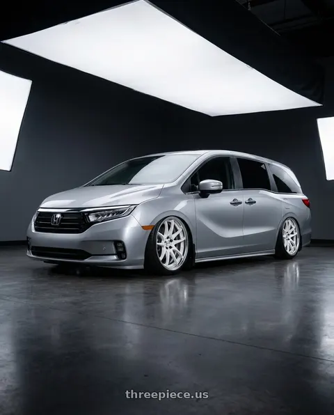 2024 Honda Odyssey with Work Cr 2P 5x120 20x8.0 +38 Gloss White wheels