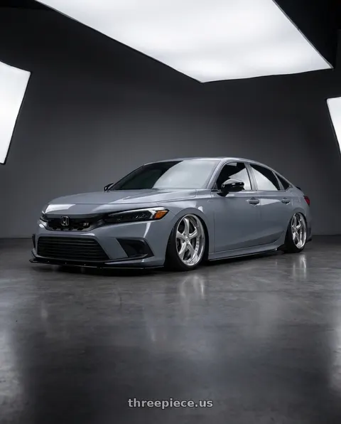 2023 Honda Civic Si with Work Wheels VS-KF 5x114.3 18x8+40 Light Grey Silver A Disk FULL REVERSE wheels