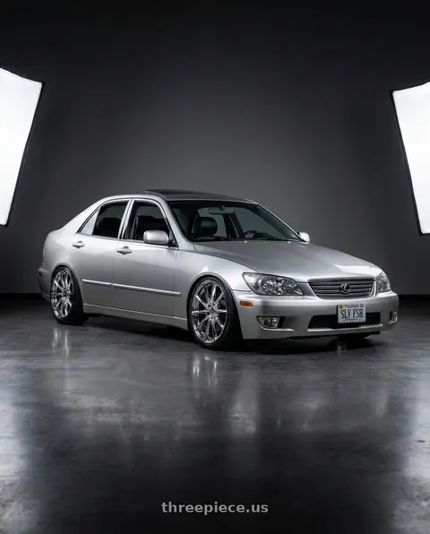 2001 Lexus IS300 with Platinum 435C Flux 5x114.3 18x8 +40 Chrome Plated wheels