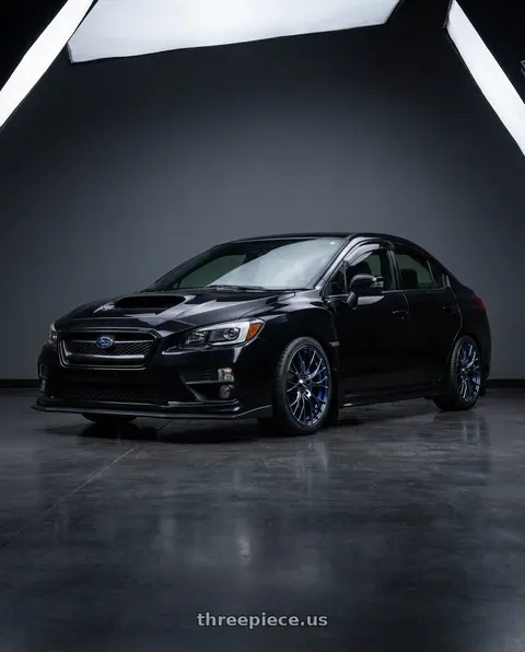 2017 Subaru WRX with WedsSport SA-20R 5x114.3 18x8.5+50 Blue Light Chrome II wheels