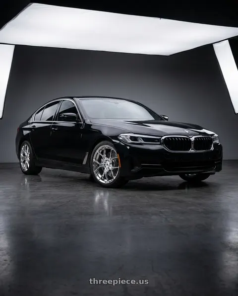 2021 BMW 530i with Asanti Black ABL-37 MONARCH 5X112 20X9 +38 CHROME wheels