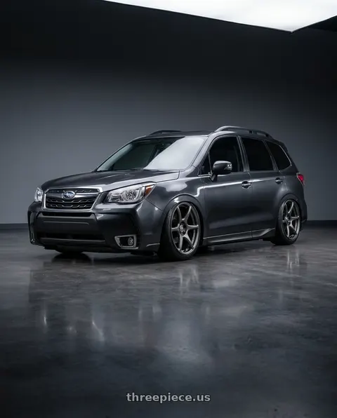 2017 Subaru Forester with Kansei K11G Tandem 5x114.3 19x9.5 22 Gunmetal wheels