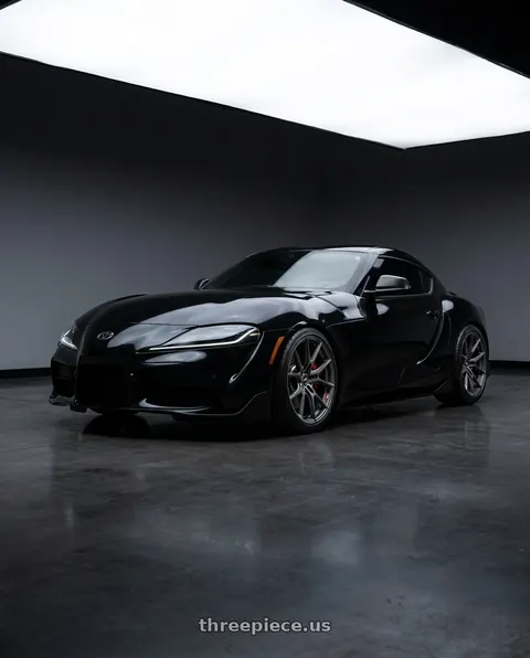 2026 Toyota GR Supra with Gram Lights 57FXZ Overseas Model 5x112 19x9.5+25 Matte Graphite wheels