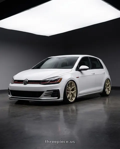 2019 Volkswagen GTI with BBS FI-R 5x112 19x9 +35 White Gold wheels