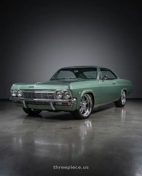 1965 Chevrolet Impala with US Mag 1PC U131 BULLET 5X120.65 20X8 +1 CHROME wheels