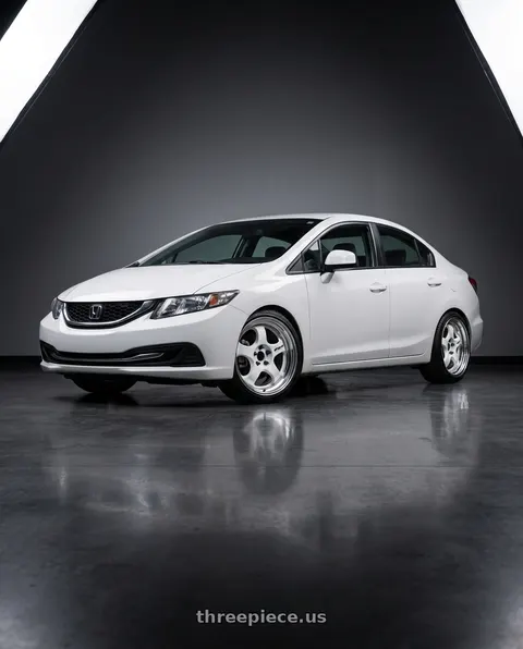 2015 Honda Civic SE with Work Meister S1 2P 5x114.3 15x6.5+22 A Disk Black wheels