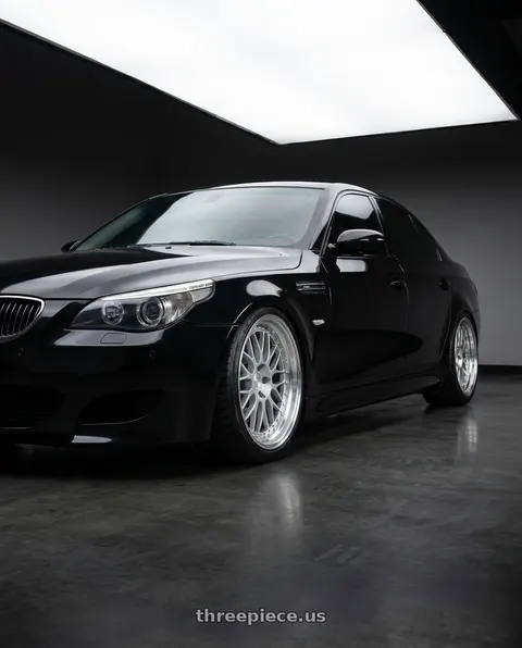 2004 BMW 545i with Aodhan AH02 5x120 19x9.5 +35 Silver w/ Machined Lip wheels