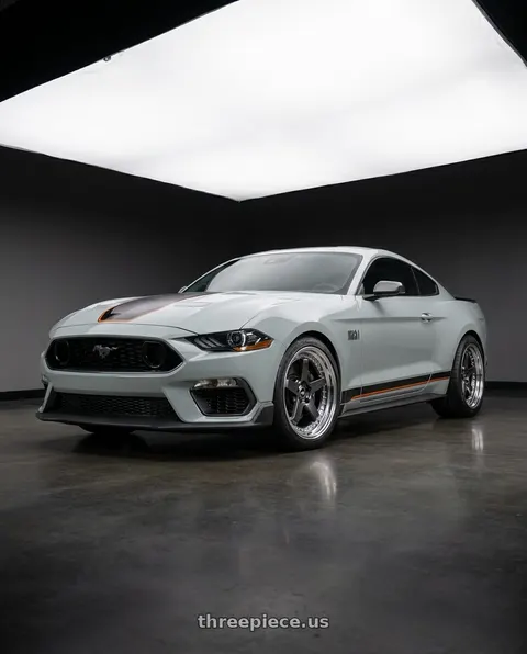 2021 Ford Mustang Mach 1 with Work Zistance W5s 5x114.3 20x10+38 s disk Brilliant Silver Black wheels