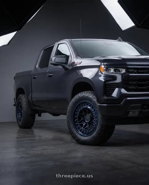 2023 Chevrolet Silverado 1500 with Black Rhino ALPHA 6X139.7 20X10 -18 MIDNIGHT BLUE wheels
