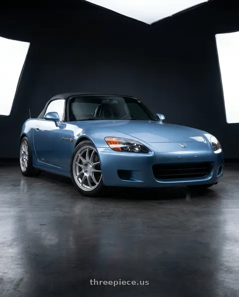 2003 Honda S2000 with Enkei PF01 5x114.3 17x8+50 Silver wheels