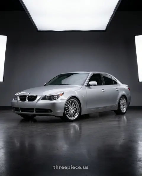 2005 BMW 545i with MRR GT1 5x120 20x8.5  +20 Hyper Silver Machine Lip wheels
