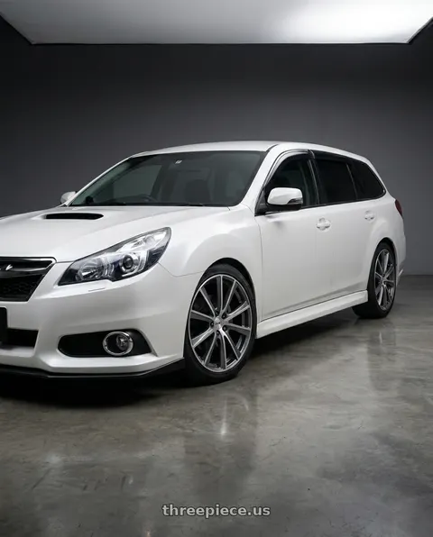 2013 Subaru Legacy with TSW NURBURGRING 5X100 19X8 +45 GUNMETAL W/ MIRROR CUT FACE wheels