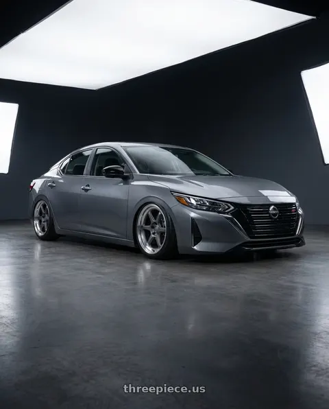 2026 Nissan Sentra Sv with Kansei K14G Roku 5X108 18x9 12 Grey and Machined Lip wheels